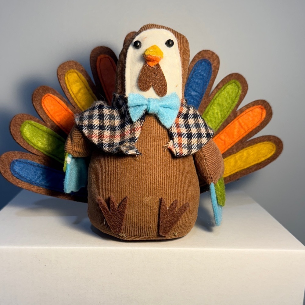 2017 Spritz Target Thanksgiving Sitting Turkey Felt Herringbone Scarf